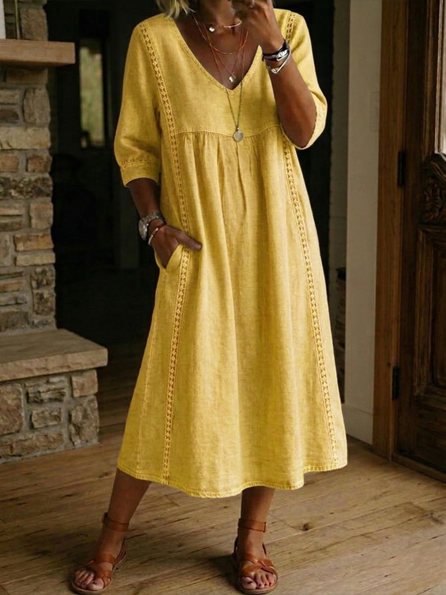 Alba | Maxi dress with artistic floral print and premium cotton