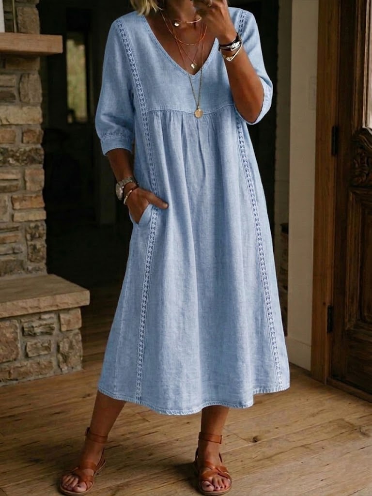 Alba | Maxi dress with artistic floral print and premium cotton