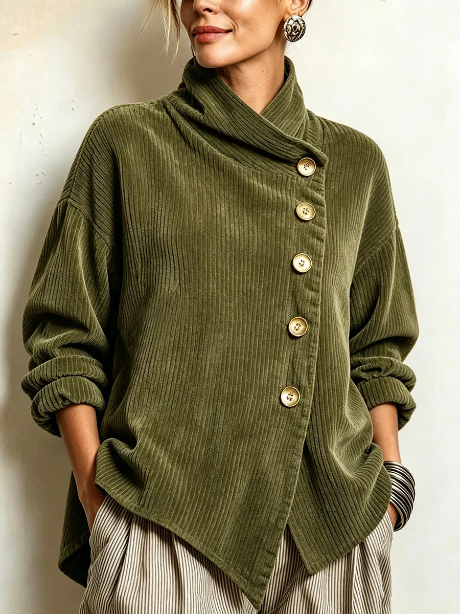 Cynthia™ | Corduroy Tunic with High Collar