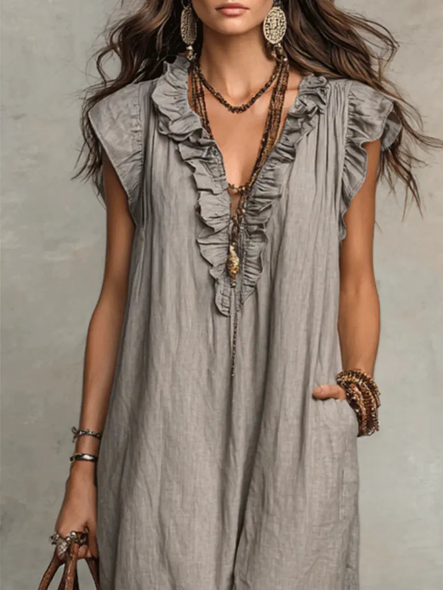 Stella™ | Elegant Tummy-Flattering Maxi Dress with V-Neck