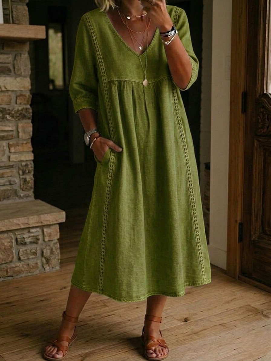 Alba | Maxi dress with artistic floral print and premium cotton