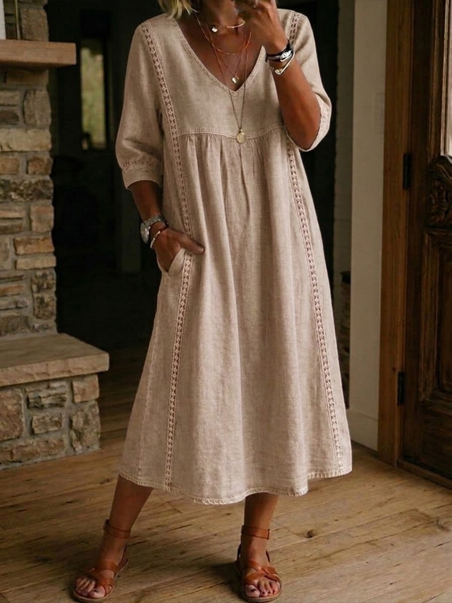 Alba | Maxi dress with artistic floral print and premium cotton