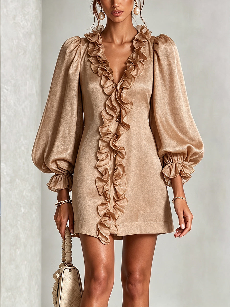 Carolyn™ | Elegant Tummy-Control Mini Dress with Ruffles