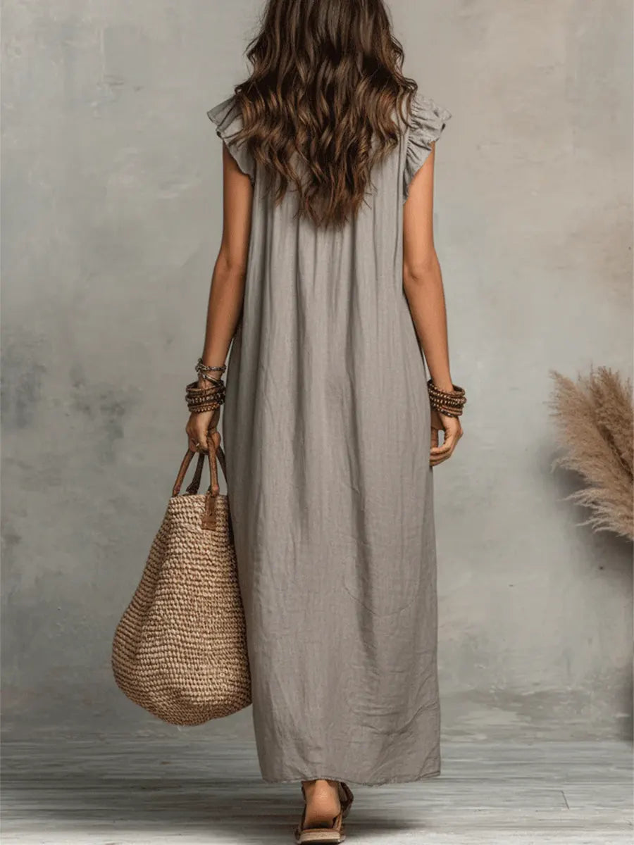 Stella™ | Elegant Tummy-Flattering Maxi Dress with V-Neck