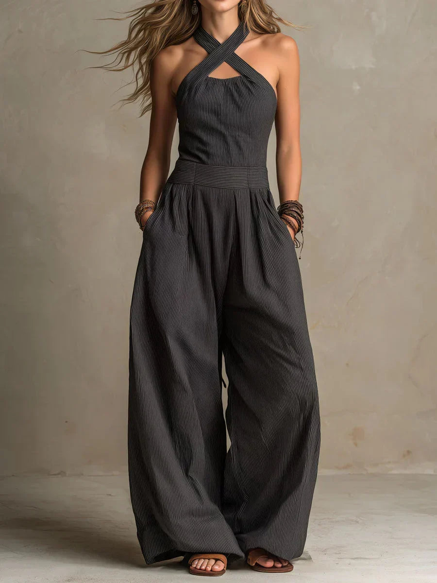 BIANCA™ - ELEGANT LINEN BLEND SUMMER JUMPSUIT
