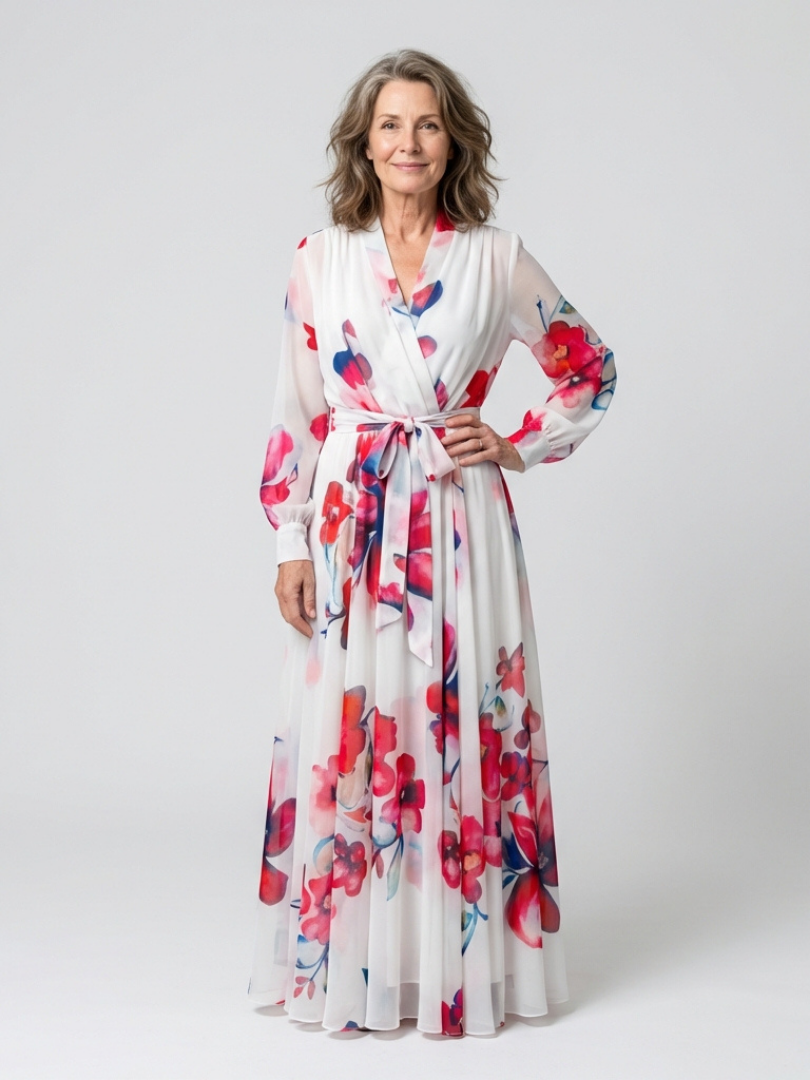 Lillian™ | Tummy-Flattering Floral Wrap Maxi Dress