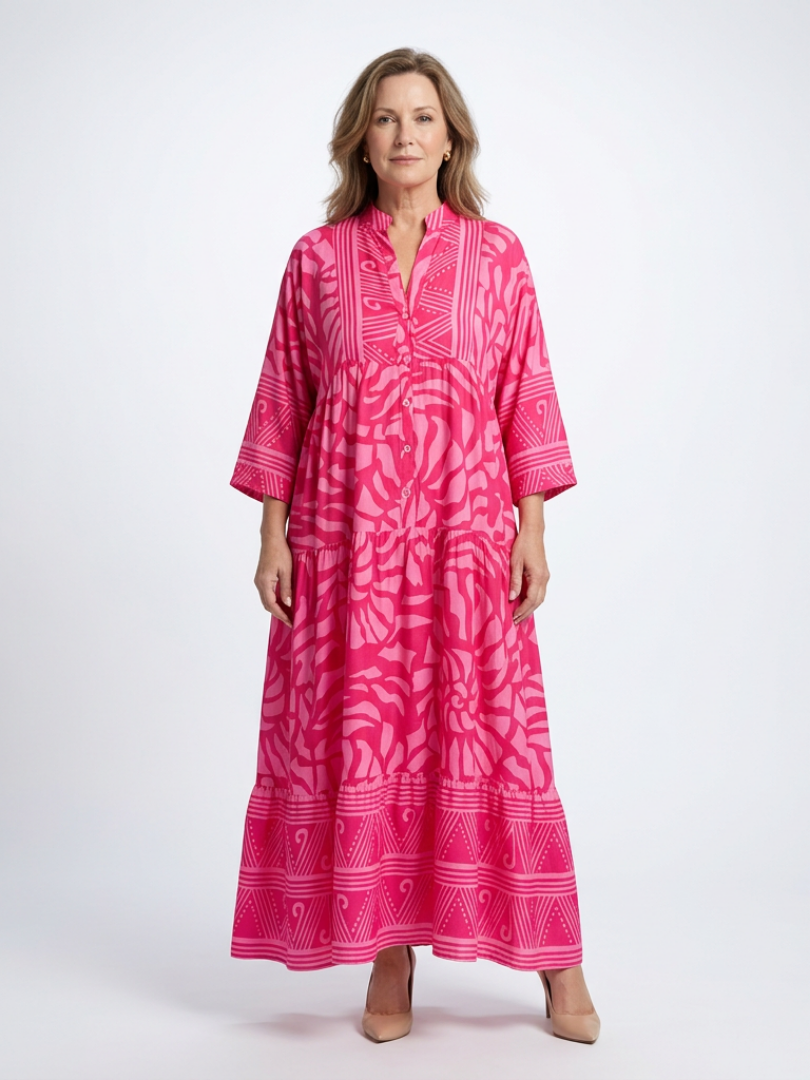Marielle™ | Tummy-Flattering Button-Front Midi Dress