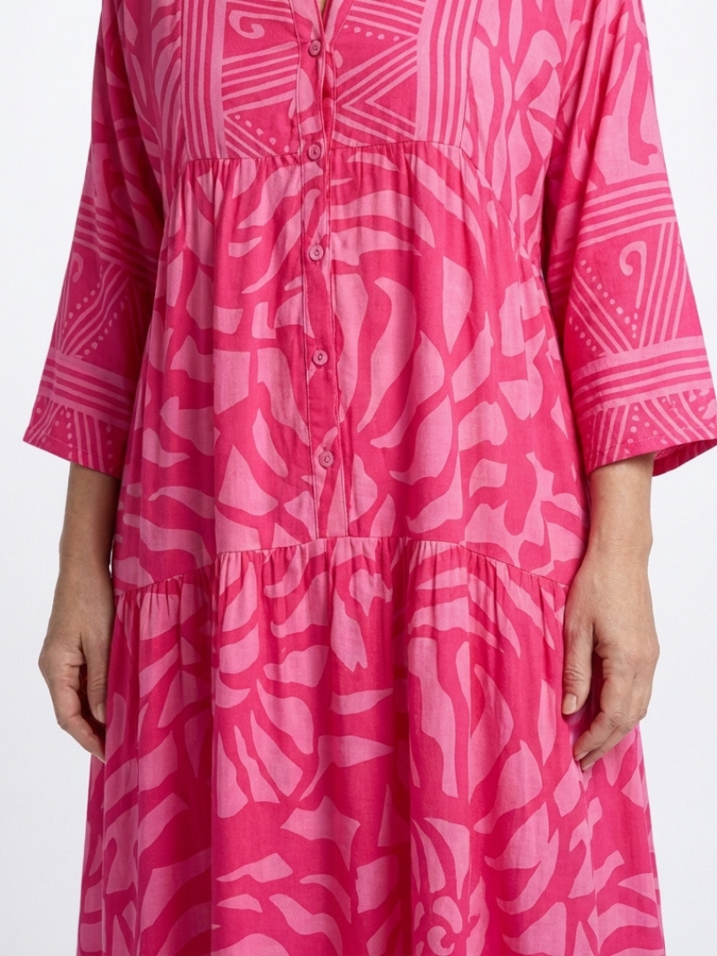 Marielle™ | Tummy-Flattering Button-Front Midi Dress