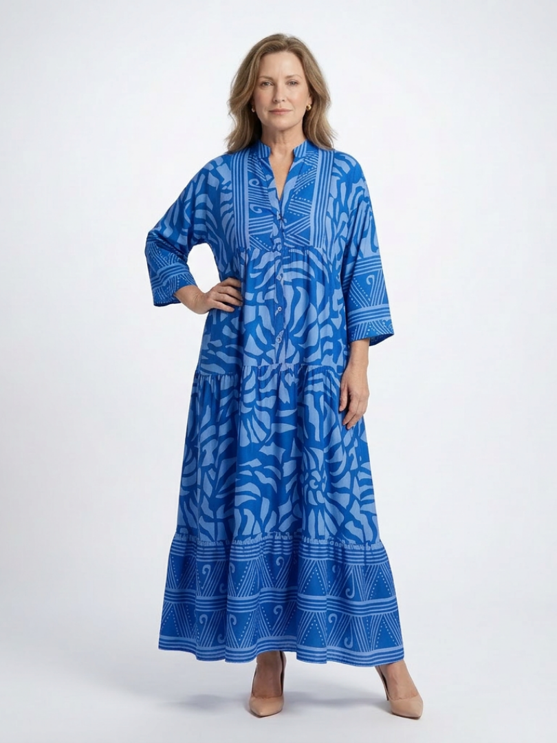 Marielle™ | Tummy-Flattering Button-Front Midi Dress