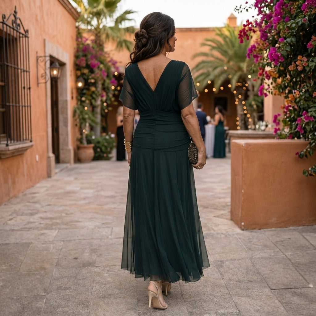 Valentina tummy flattering off shoulder maxi dress