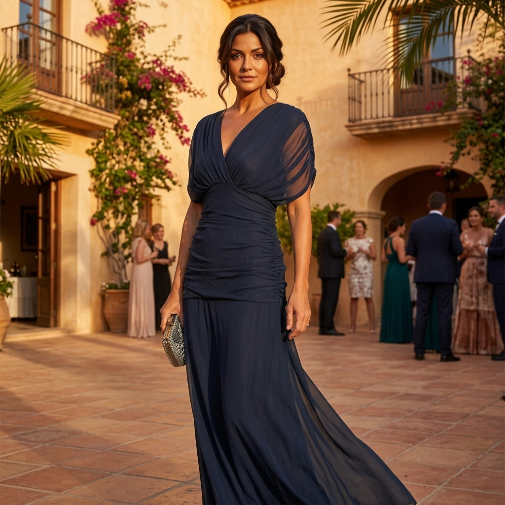 Valentina tummy flattering off shoulder maxi dress