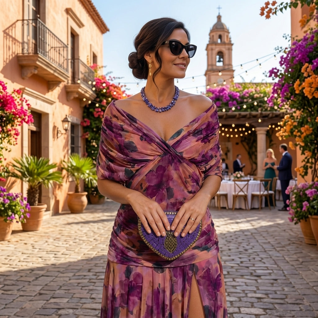 Valentina tummy flattering off shoulder maxi dress